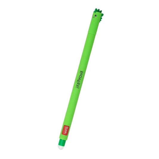 Legami Erasable Gel Pen Rollerball Friction Writing Stationery Dino Green Ink